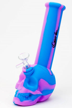 
                  
                    Load image into Gallery viewer, 9&amp;quot; Genie skull multi colored detachable silicone water bong
                  
                