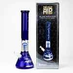 THE TRAGICALLY HIP-15.5" blue glass water pipe with single percolator by Infyniti - Legit Accessories