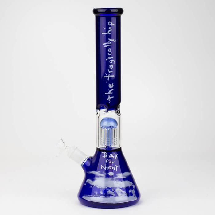 THE TRAGICALLY HIP-15.5" blue glass water pipe with single percolator by Infyniti - Legit Accessories